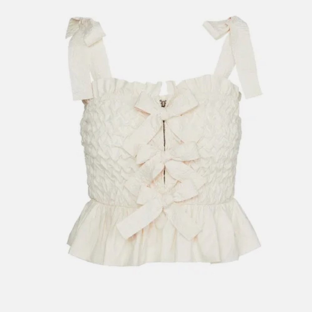 Ulla Johnson Faye Smocked Tie Top